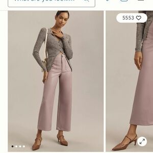 The Colette Cropped Wide-Leg Pants by Maeve: Faux-Leather Edition